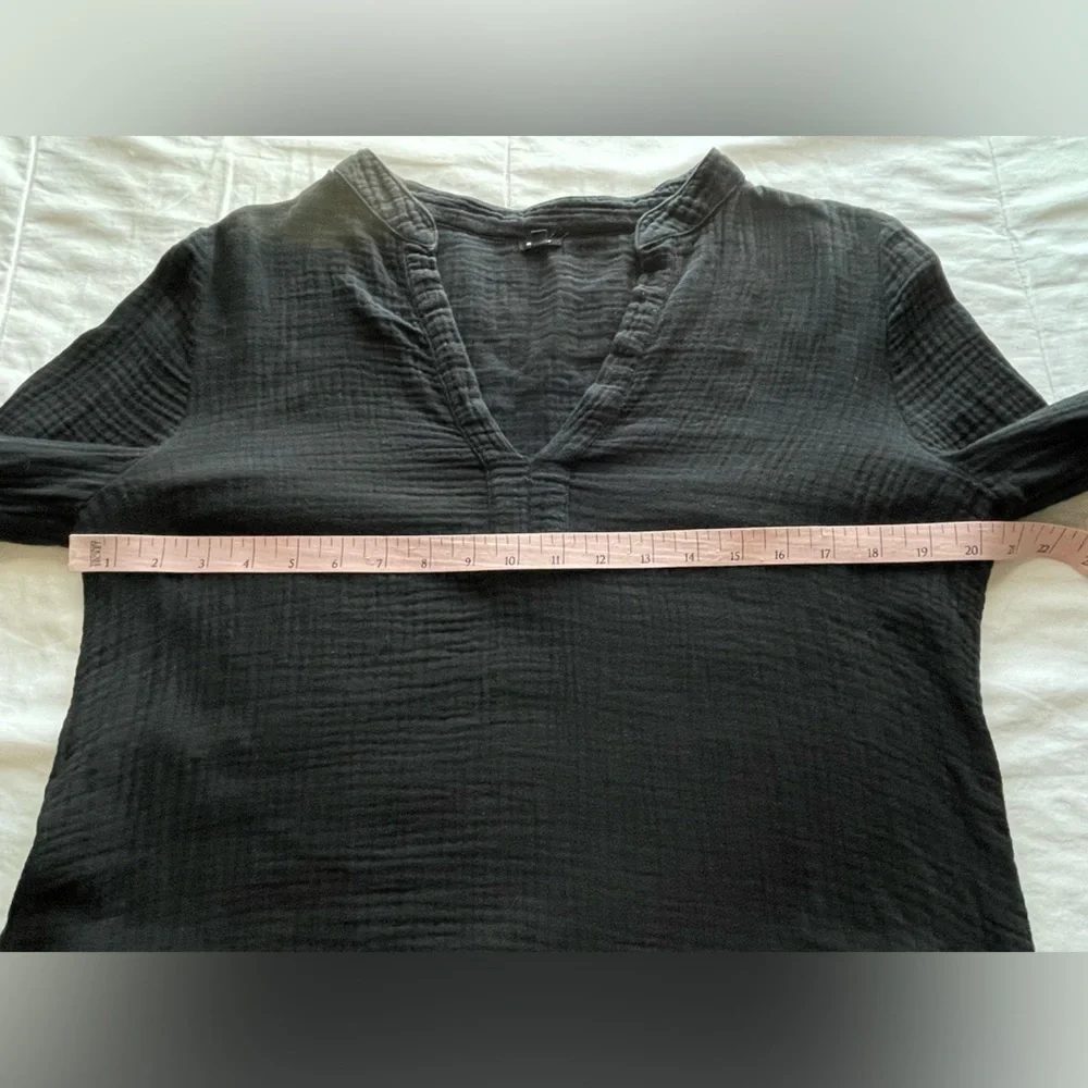 Monrow Easy Fit Black Cotton Popover Swing Dress Medium Neutral Capsule Wardrobe - Picture 6 of 10